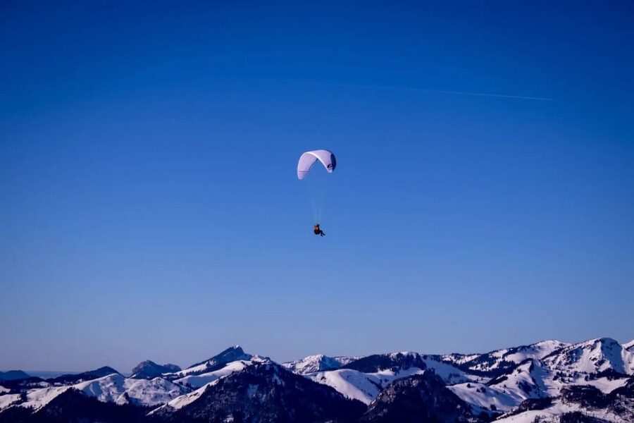 St Johann in Tirol: Tandem Paragliding - The launch and first view over the valley