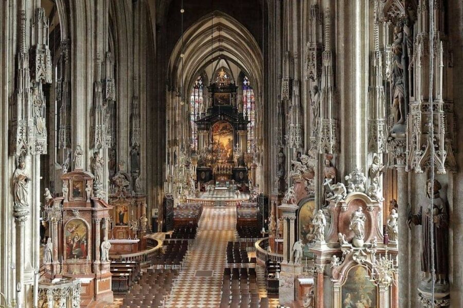 St Stephen's Cathedral, Top Churches of Vienna Old Town Tour - Peterskirche, plain outside and lavish within
