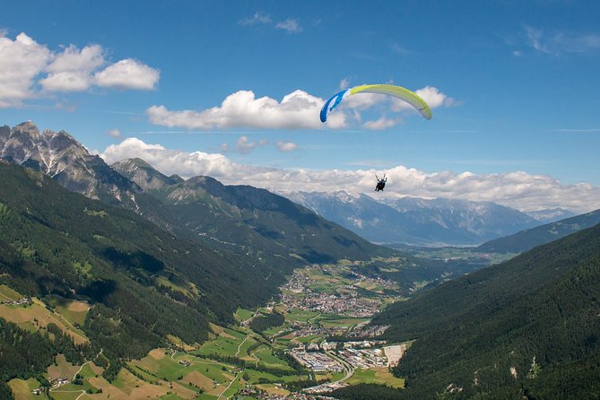 Tandem Paragliding Tirol, Austria - Seeing Stubai Valley and the glacier from above