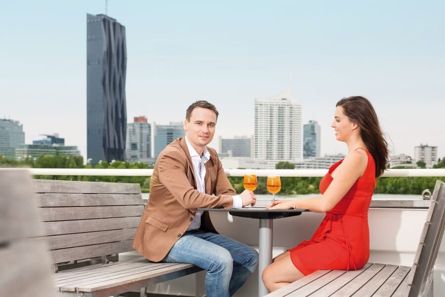 Vienna: 3.5-Hour Grand Danube River Cruise - Danube Island, the grain silo hotel, and the stadium