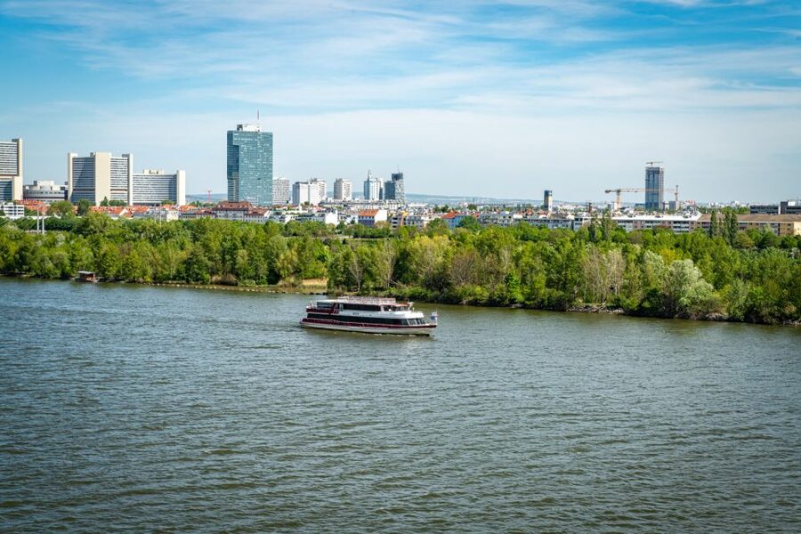 Vienna: Danube River Cruise w/ optional Viennese Specialties - Continuing through Prater’s green side