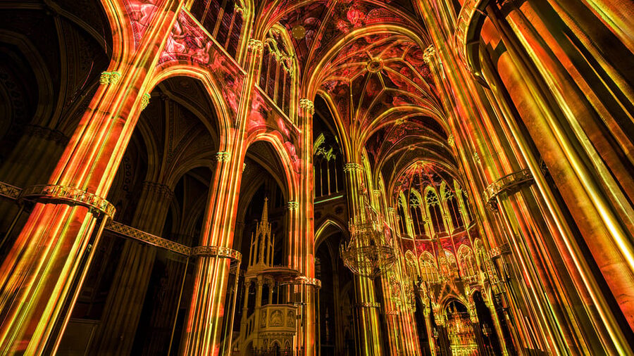 Vienna: Light of Creation Votive Church Immersive Light Show - Entering the Votive Church for a modern creation story