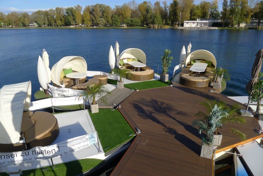 Vienna: Private Floating Island E-Boat Rental on Danube - Price and group value at $135