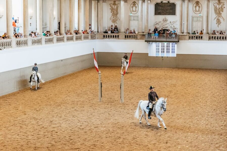 Vienna: Spanish Riding School Training - Classical music, commentary, and the sound of the room